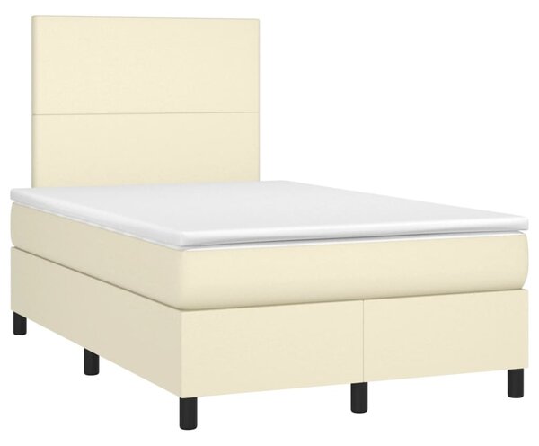 Box spring postel s matrací krémová 120x200 cm umělá kůže 3142715
