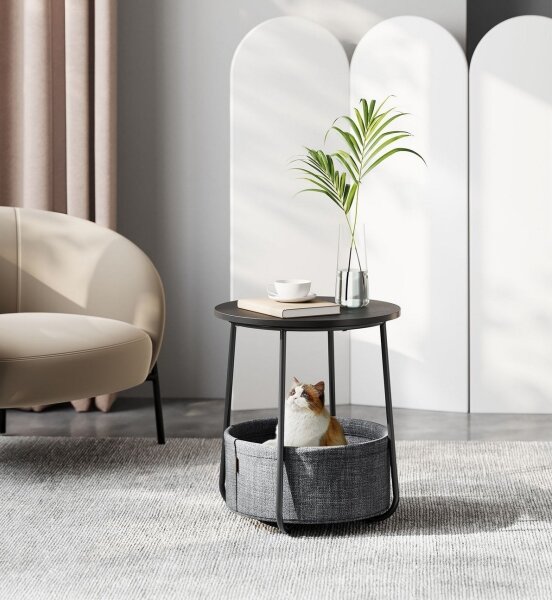 Odkládací stolek NOIRA 45 cm černá/šedá