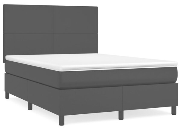 Box spring postel s matrací černá 140 x 190 cm umělá kůže 3142719