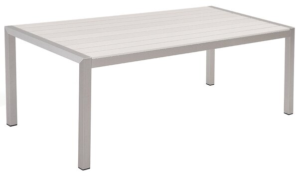 Zahradní jídelní stůl VERNIO 180 cm 90 cm Kov Bílá