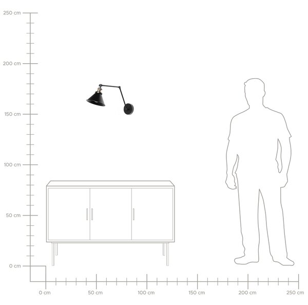 Sada 2 nástěnných lamp NARVA Černá Kov Nastavitelná