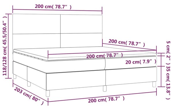 Box spring postel s matrací černá 200x200 cm umělá kůže 3142743