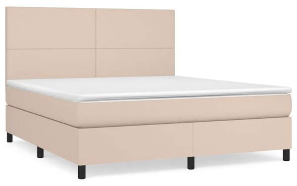 Box spring postel s matrací cappuccino 180 x 200 cm umělá kůže 3142742