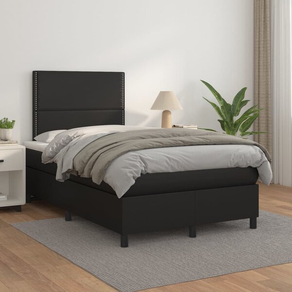 Box spring postel s matrací černá 120 x 200 cm umělá kůže 3142773