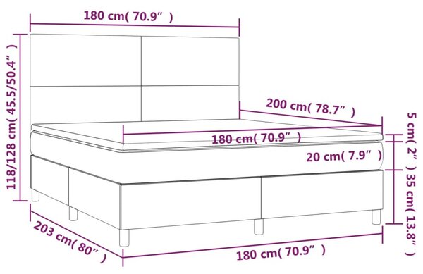 Box spring postel s matrací cappuccino 180 x 200 cm umělá kůže 3142742