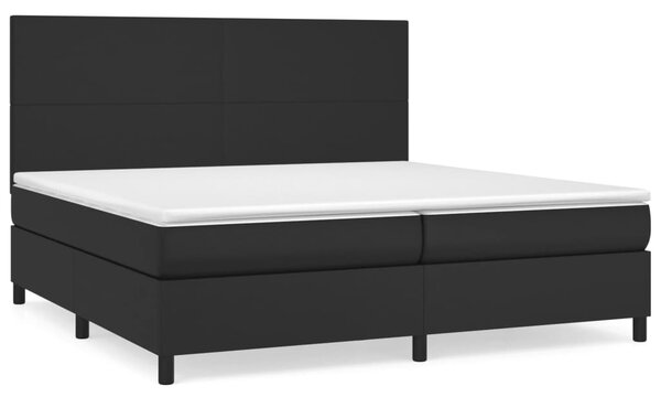 Box spring postel s matrací černá 200x200 cm umělá kůže 3142743