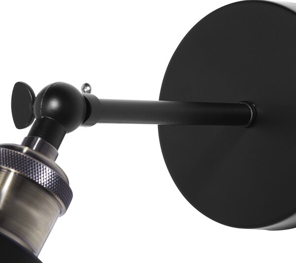 Sada 2 nástěnných lamp LOVAT Průhledná Černá Kov Nastavitelná