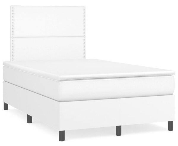 Box spring postel s matrací bílá 120x200 cm umělá kůže 3142774
