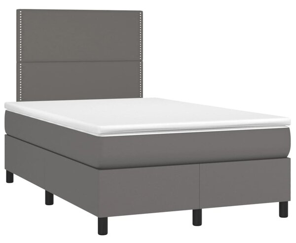 Box spring postel s matrací šedá 120x200 cm umělá kůže 3142777