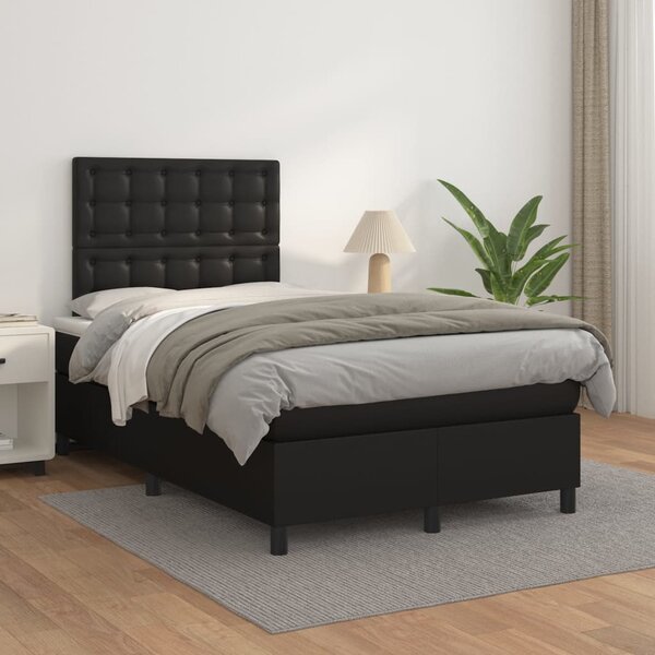 Box spring postel s matrací černá 120 x 200 cm umělá kůže 3142833