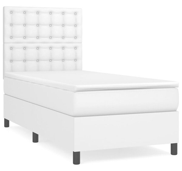 Box spring postel s matrací bílá 80 x 200 cm umělá kůže 3142810