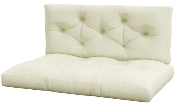 Outsunny Sada 2 sedacích a opěrných polštářů pro zahradní lavici, loveseat, 2-místnou paletovou pohovku Vysoký komfort rozměry 120D x 80Š x 12V cm Pol