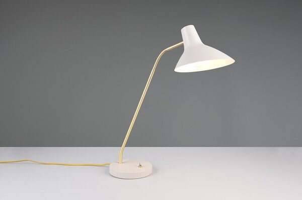 Stolní lampa s ohybatelnou konstrukcí ve zlaté barvě/slonovinová (výška 54 cm) Traveller – Trio