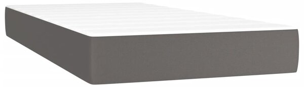 Box spring postel s matrací šedá 80 x 200 cm umělá kůže 3142813