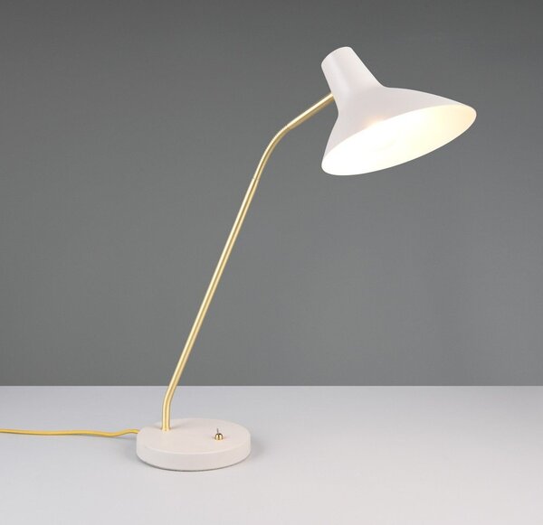 Stolní lampa s ohybatelnou konstrukcí ve zlaté barvě/slonovinová (výška 54 cm) Traveller – Trio