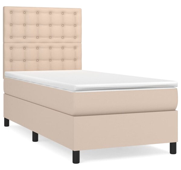 Box spring postel s matrací cappuccino 80 x 200 cm umělá kůže 3142814
