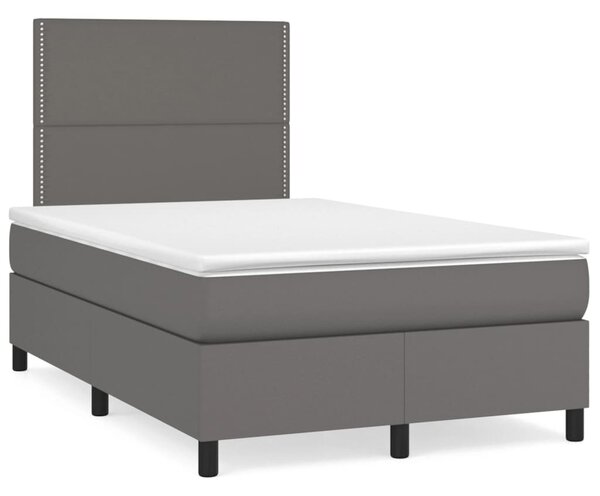 Box spring postel s matrací šedá 120x200 cm umělá kůže 3142777