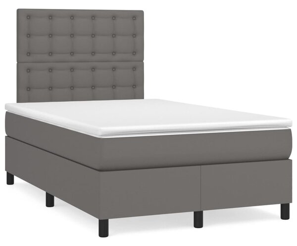 Box spring postel s matrací šedá 120x200 cm umělá kůže 3142837