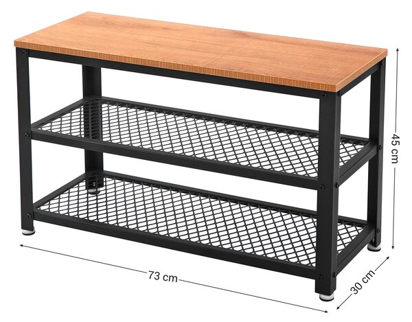 REGÁL NA BOTY, černá, světle hnědá, 73/45/30 cm Boxxx - Online Only šatny & botníky, Online Only