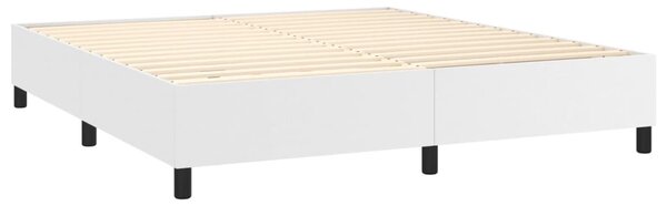 Box spring postel s matrací bílá 160x200 cm umělá kůže 3142852