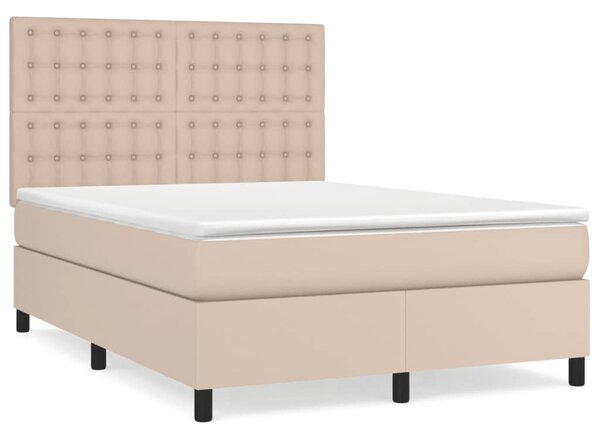 Box spring postel s matrací cappuccino 140x200 cm umělá kůže 3142850