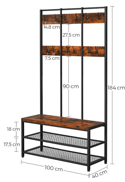 ŠATNA, 100/184/40 cm Boxxx - Online Only šatny & botníky, Online Only