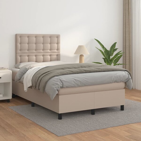 Box spring postel s matrací cappuccino 120x200 cm umělá kůže 3142838