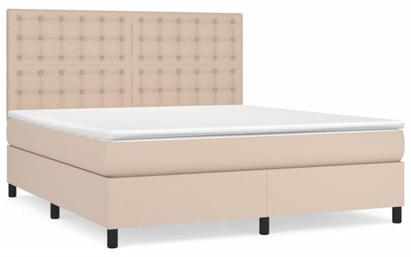 Box spring postel s matrací cappuccino 160x200 cm umělá kůže 3142856