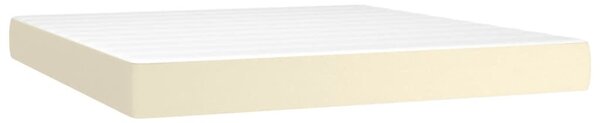 Box spring postel s matrací krémová 160x200 cm umělá kůže 3142853