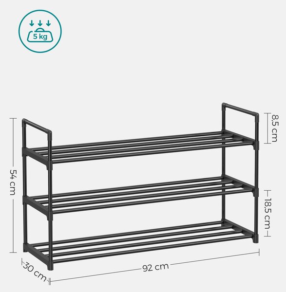 REGÁL NA BOTY, černá, 92/54/30 cm Boxxx - Online Only šatny & botníky, Online Only
