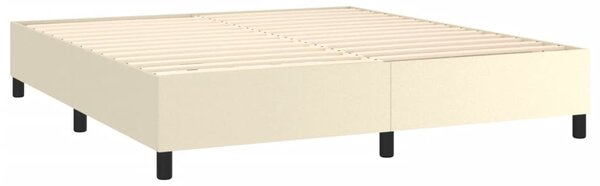 Box spring postel s matrací krémová 160x200 cm umělá kůže 3142853