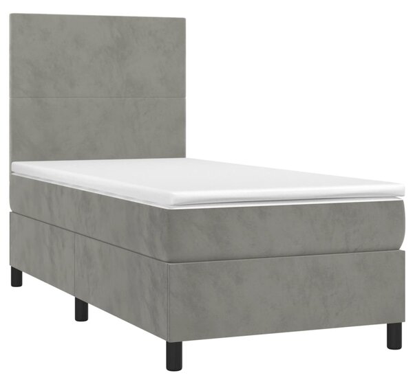 Box spring postel s matrací světle šedá 80 x 200 cm samet 3142869