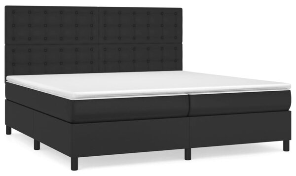 Box spring postel s matrací černá 200x200 cm umělá kůže 3142863
