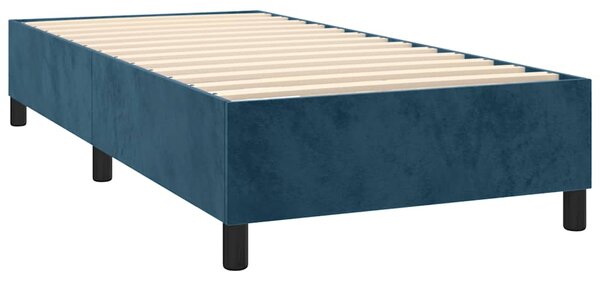 Box spring postel s matrací tmavě modrá 90x190 cm samet 3142879