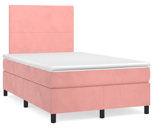 Box spring postel s matrací růžová 120 x 200 cm samet 3142898