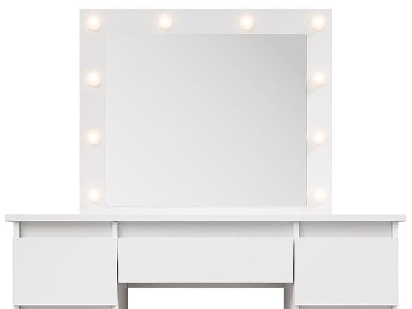 Kosmetický stolek s LED zrcadlem 110x140x40 cm, bílý