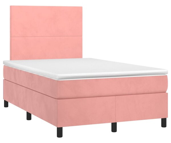 Box spring postel s matrací růžová 120 x 200 cm samet 3142898