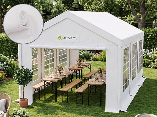Zahradní párty stan 4x6 m bílý s UV ochranou, PE 180g/m²