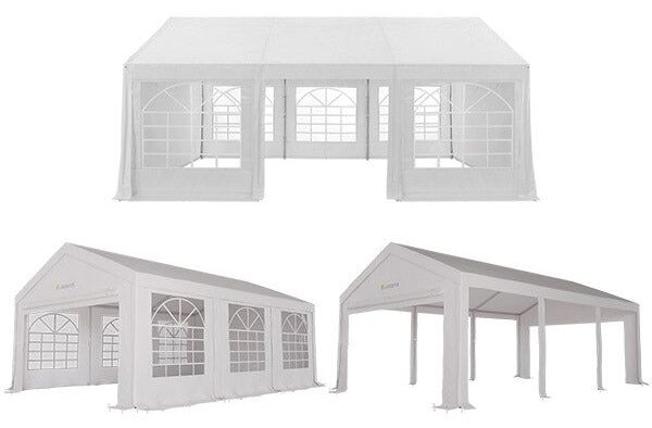 Zahradní párty stan 4x6 m bílý s UV ochranou, PE 180g/m²