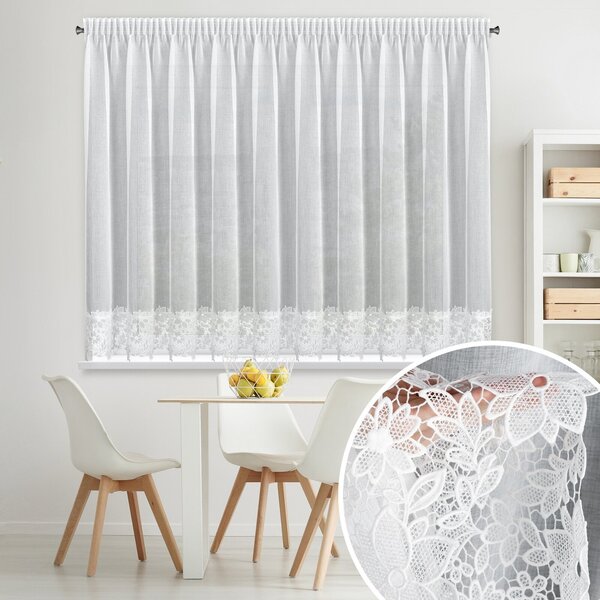 ZÁCLONA NA PÁSCE ARTEMIDA 350X155 CM BÍLÁ