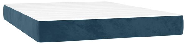 Box spring postel s matrací tmavě modrá 140x190 cm samet 3142903