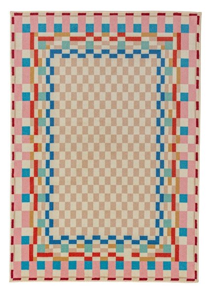 Koberec s příměsí vlny 180x230 cm Checkered Border – Flair Rugs