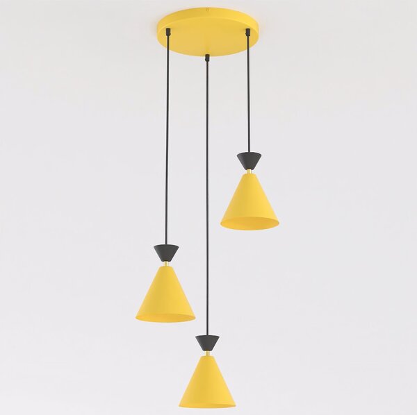 Závěsné svítidlo KLEVER 3 PREM – oranžové / černé, 3× E14, šířka 40 cm
