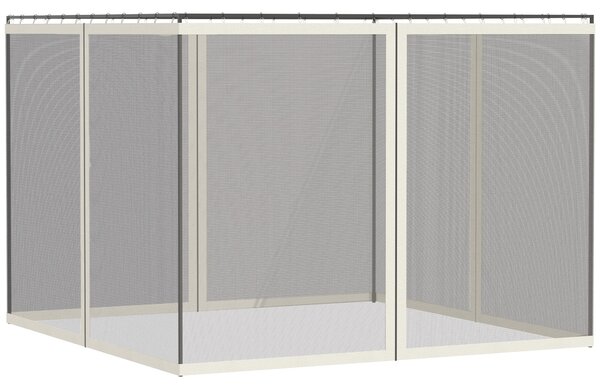Outsunny Odpuzovače Komárů pro Altán Marquee Zahradní Pavilon 3 x 4 m - sada 4 zipových odpuzovačů komárů + upevňovací háky - polyester nylon | Aosom