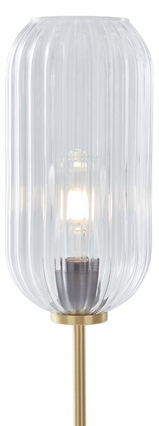 Stojací lampa v art deco stylu mosaz s čirým sklem - Rid