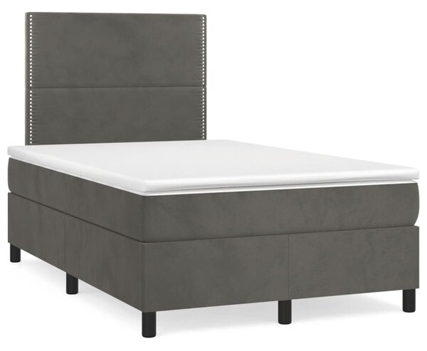 Box spring postel s matrací tmavě šedá 120 x 200 cm samet 3142954
