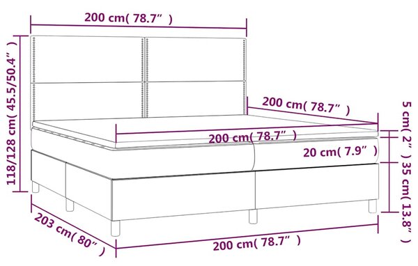Box spring postel s matrací tmavě zelená 200x200 cm samet 3142986