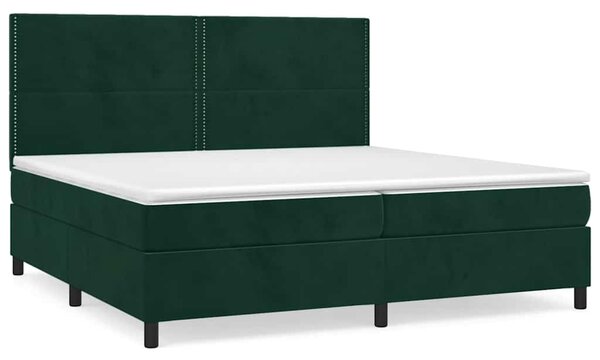 Box spring postel s matrací tmavě zelená 200x200 cm samet 3142986