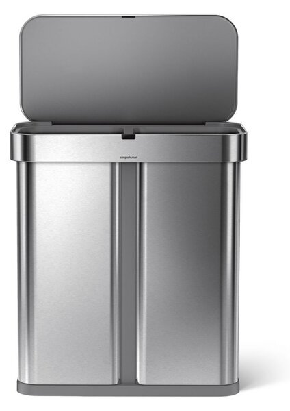 Simplehuman bezdotykový koš s hlasovým ovládáním, tříděný odpad, 58L, nerez ocel, ST2036