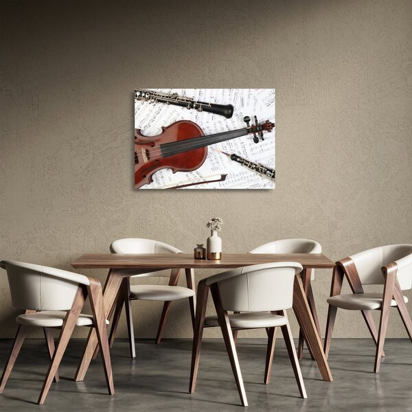 Skleněný obraz - Hudební nástroje (70x50 cm)